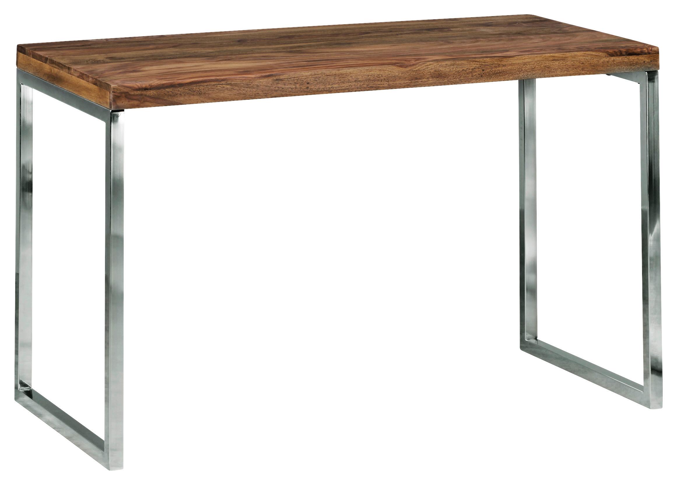 Pisalna Miza Guna - barve kroma/barve indijskega rožnega lesa, Design, kovina/les (120/60/76cm) - MID.YOU