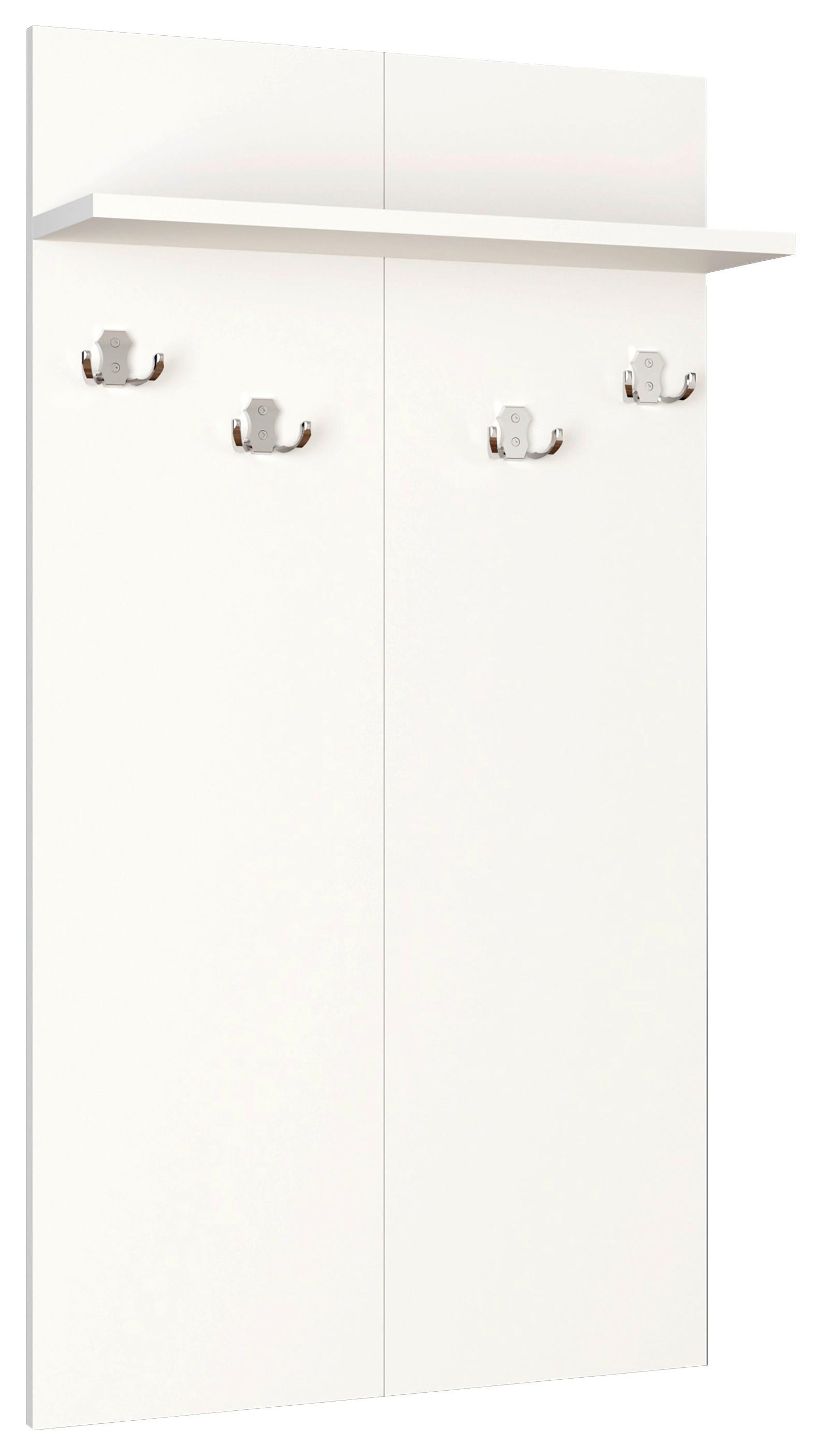 Garderobenpaneel GADOS Weiß ca. 60x110x14 cm - Weiß, MODERN, Holzwerkstoff (60/110/14cm) - MID.YOU