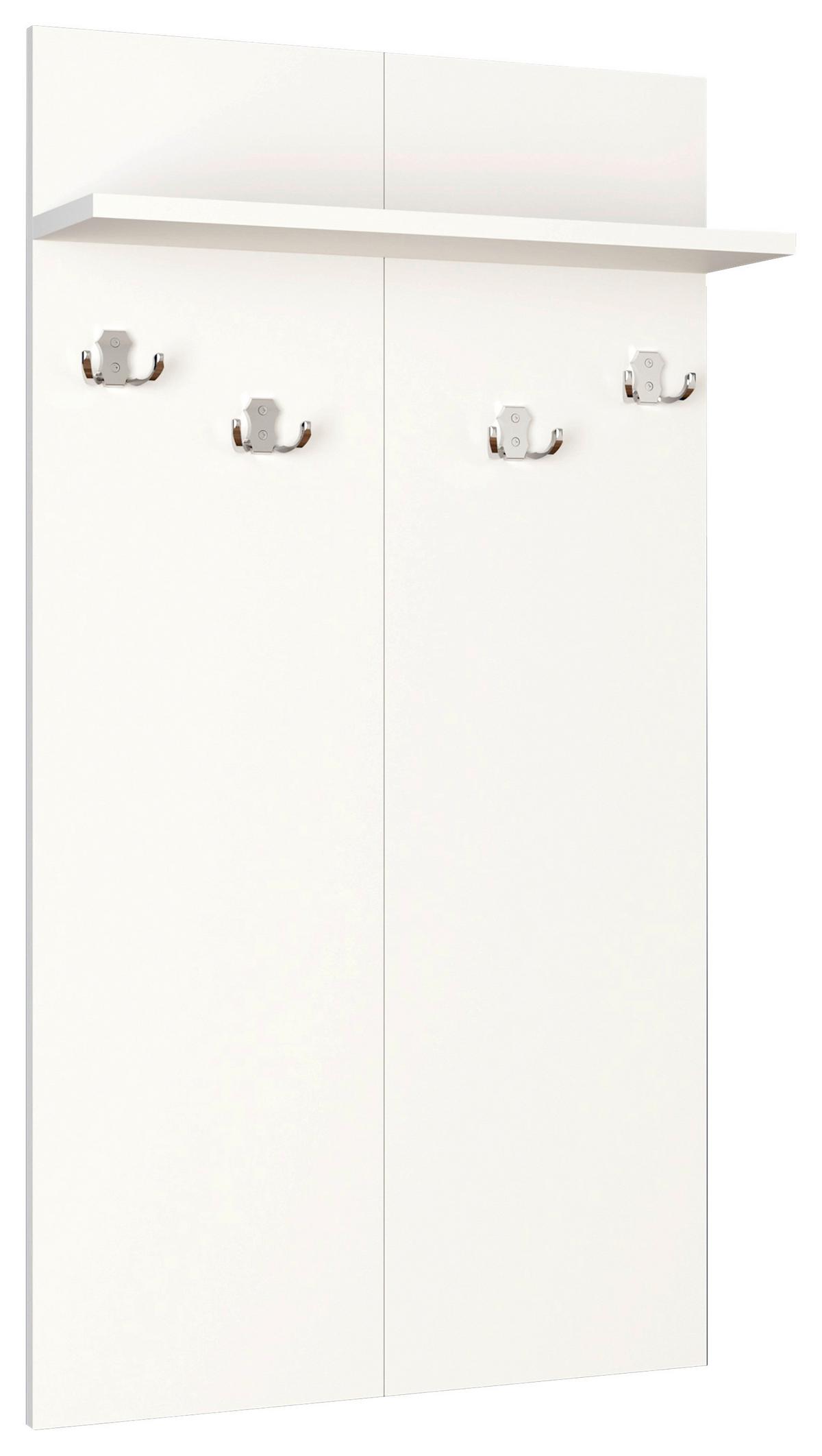 Garderobenpaneel GADOS Weiß ca. 60x110x14 cm - Weiß, MODERN, Holzwerkstoff (60/110/14cm) - MID.YOU