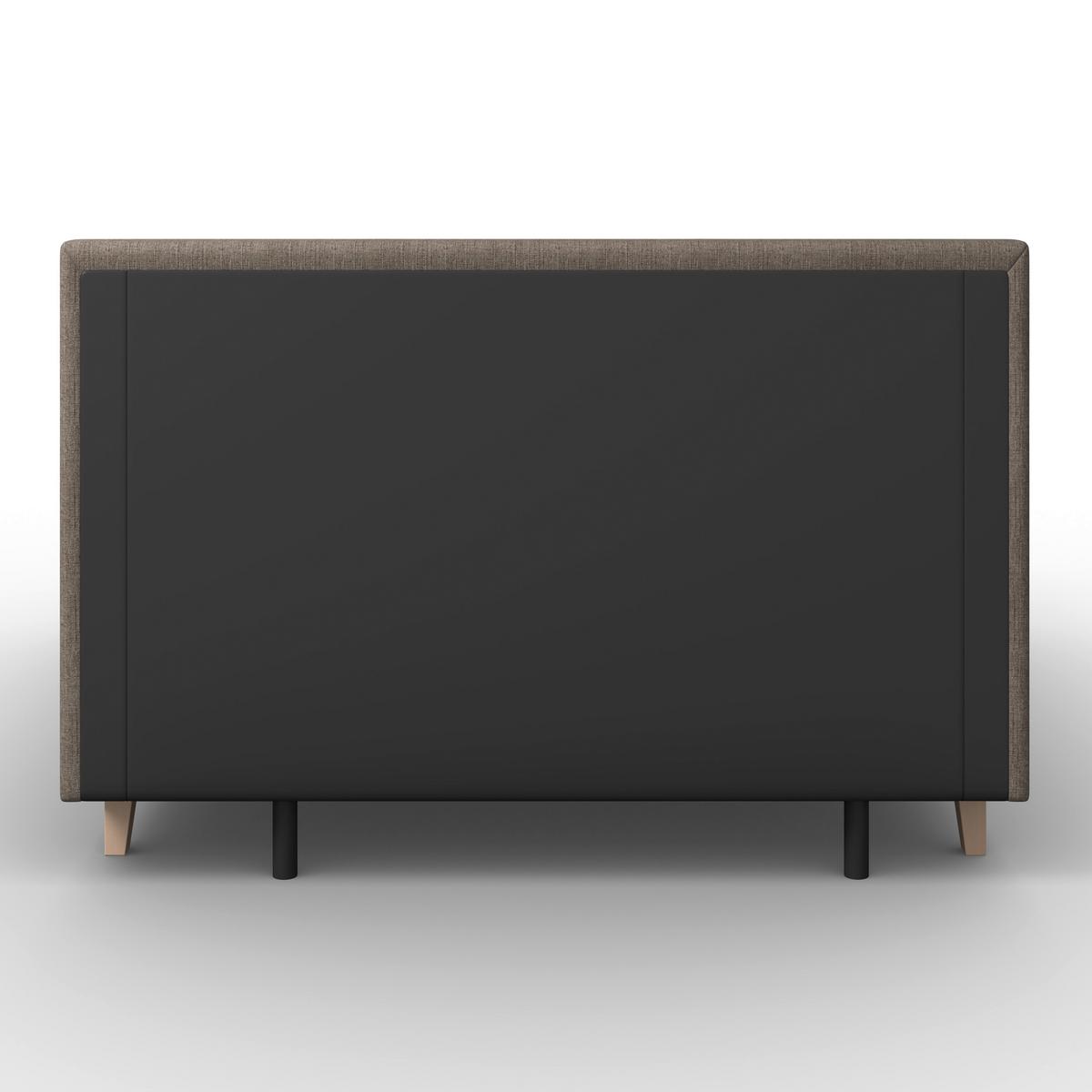 Lit Monza, env. 180/200 cm Braun inkl. Topper - couleur de chêne/marron, Modern, textile/bois (180/200cm) - Bessagi Home