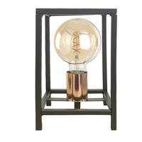 Nachttischleuchte Floki Schwarz/Kupfer max. 22 Watt - Schwarz/Kupferfarben, Design, Metall (14/20cm)