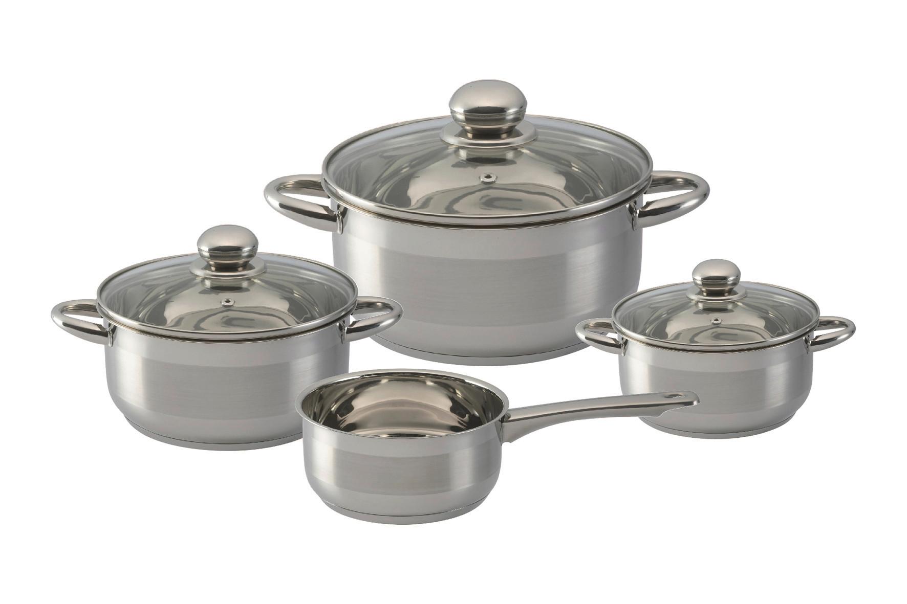 GRYT- OCH KASTRULLSET DARIA -TOP- - klar/silver, Klassisk, metall/glas - Based