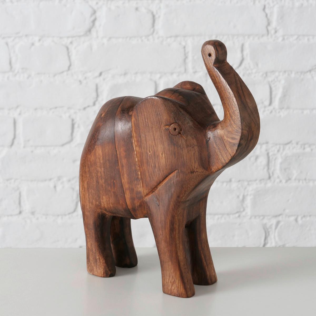 Dekoelefant Nolani II Dunkelbraun - Dunkelbraun, KONVENTIONELL, Holz (20/24,5/5,5cm) - Mömax