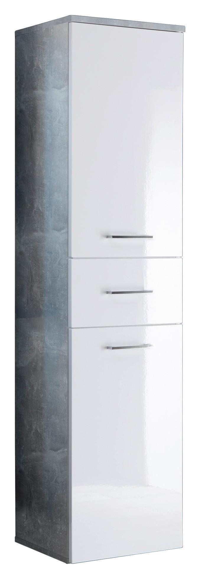 Hochschrank in Hellgrau ´SPLASH 40X160 CM HELLGRAU´ - Chromfarben/Hellgrau, Design, Holzwerkstoff/Metall (40/160/35cm) - MID.YOU