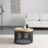 SOFFBORD JAIL - svart/naturfärgad, Modern, metall/trämaterial (60/60/35cm) - Mömax