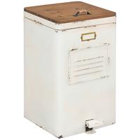 KOSZ NA ODPADY OFFICE - kolor naturalny/biały, Konventionell, metal/drewno (35/63/45.5cm) - Livetastic