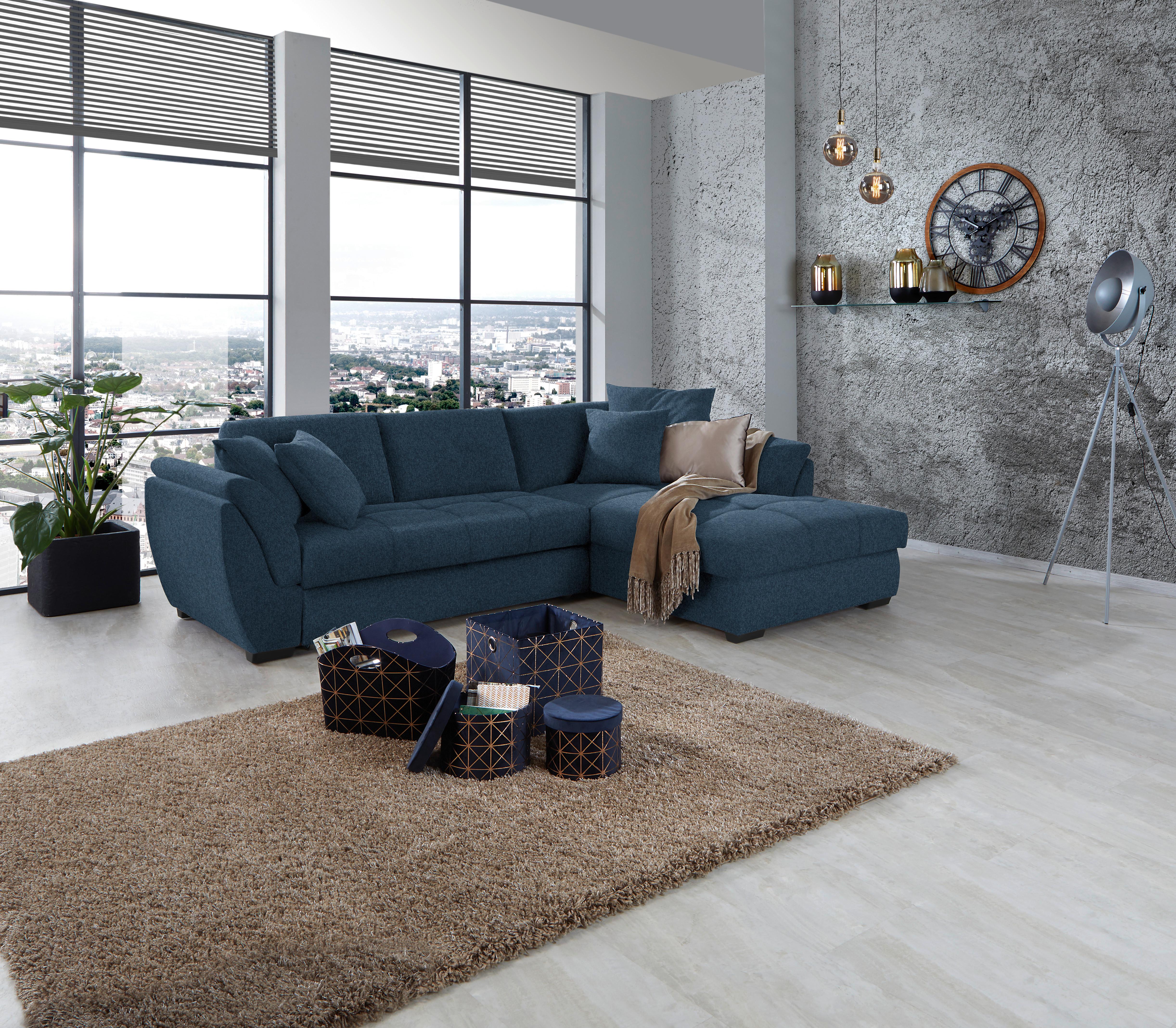 Kutna Garnitura Berisso - tamno plava/crna, Design, tekstil/plastika (278/187cm) - Ondega