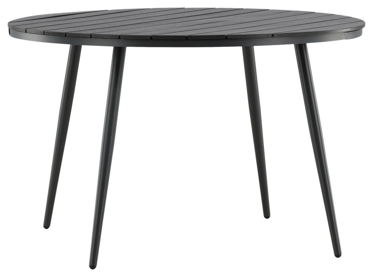 Gartentisch Break ca. 120x74 cm Schwarz - Schwarz, KONVENTIONELL, Kunststoff/Metall (120/74cm) - Gardenson