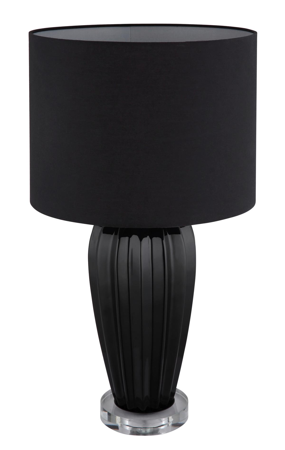 Tischleuchte Irina Chromfarben max. 40 Watt - Chromfarben/Schwarz, KONVENTIONELL, Keramik/Textil (35/59cm) - Globo