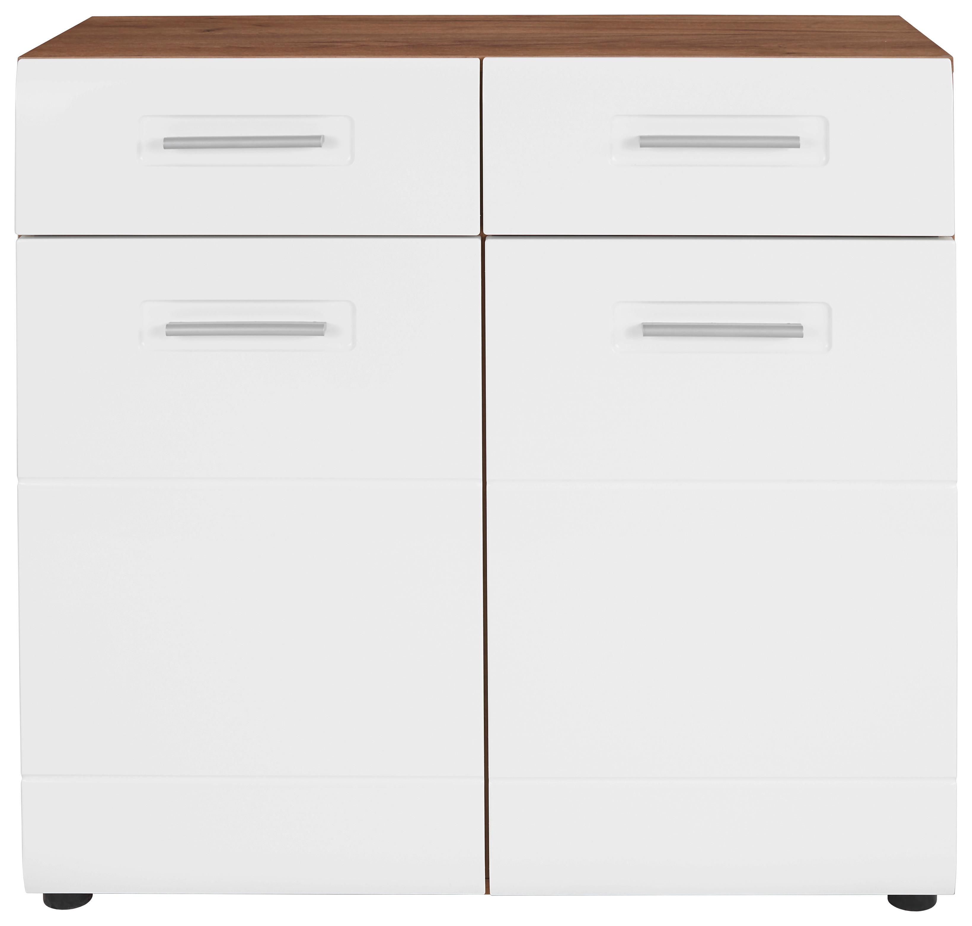 Komoda Avensis New, Bela, Barva Hrasta - črna/barve hrasta, Konvencionalno, umetna masa/leseni material (90/85,4/37cm) - Mömax