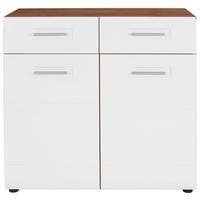 Komoda Avensis New, Bela, Barva Hrasta - črna/barve hrasta, Konvencionalno, umetna masa/leseni material (90/85,4/37cm) - Mömax