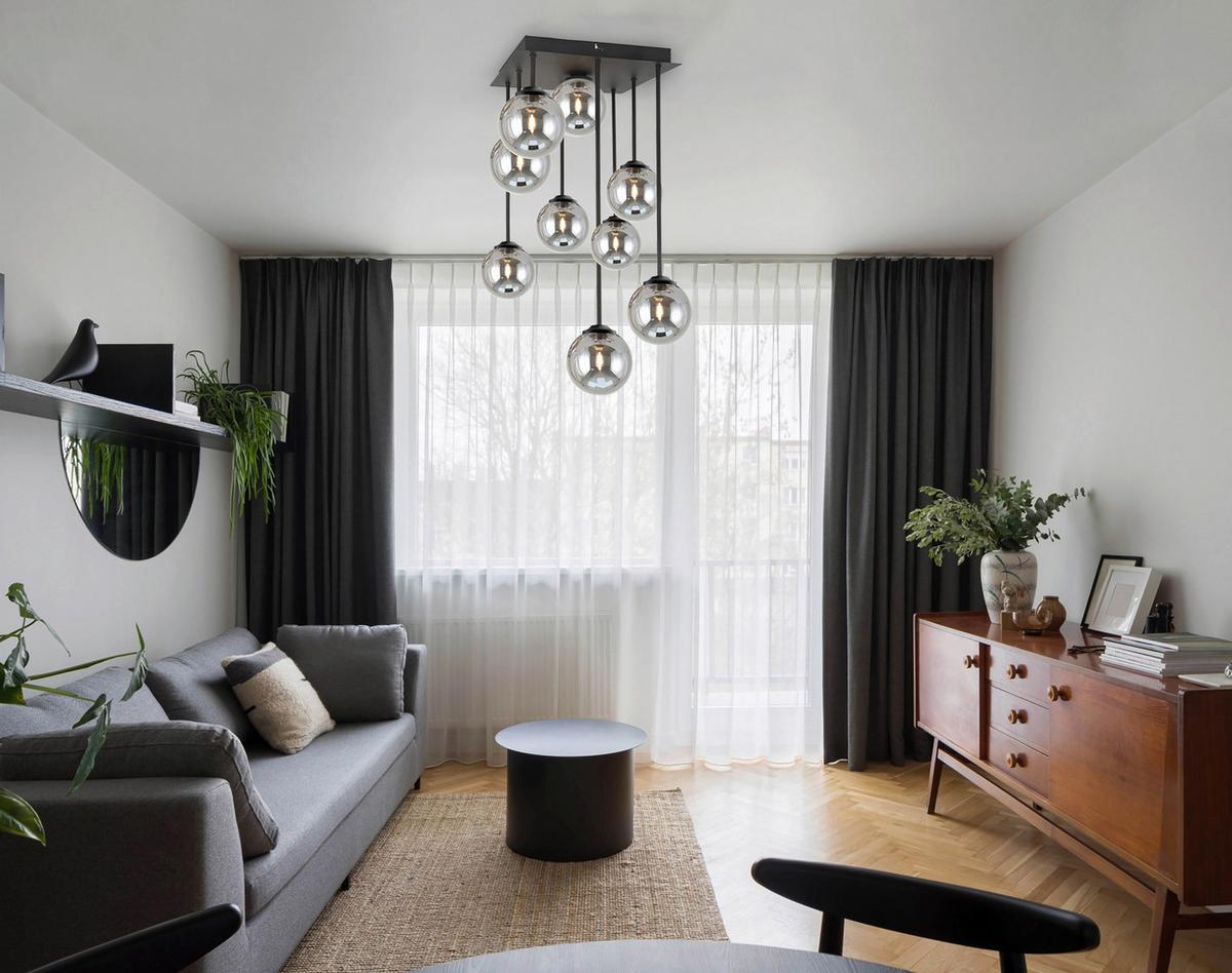 LAMPA WISZĄCA MURIEL - czarny, Trend, metal/szkło (31/31/55,5cm) - Novel