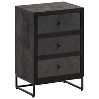 Nočna Omarica Wl6.768 - črna, Trendi, kovina/leseni material (40/60/30cm) - MID.YOU