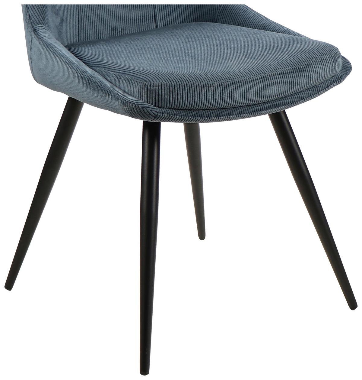 KRZESŁO CORINNA - niebieski/czarny, Modern, metal/drewno (49/88/59cm) - MID.YOU