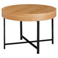 Couchtisch "WL5.978" Ø ca. 69 cm, braun - Eichefarben/Schwarz, Design, Holz/Holzwerkstoff (69/69/49cm) - MID.YOU