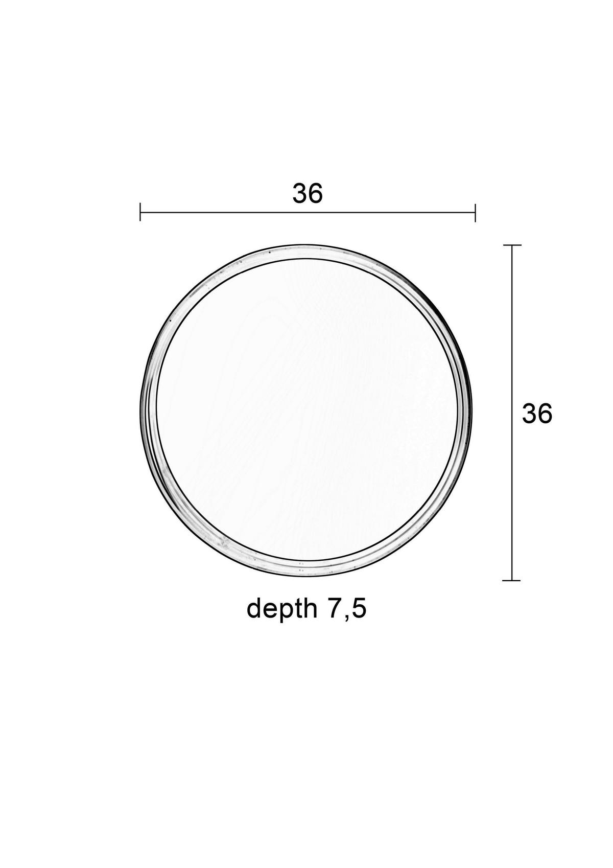 LUSTRO ŚCIENNE 8100011 - czarny, Trend, metal/szkło (36/36/7,5cm) - Zuiver
