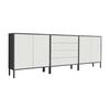 Sideboard Mailand Set 5 Anthrazit/Weiß - Anthrazit/Weiß, MODERN, Holzwerkstoff/Metall (237/86/33cm) - MID.YOU