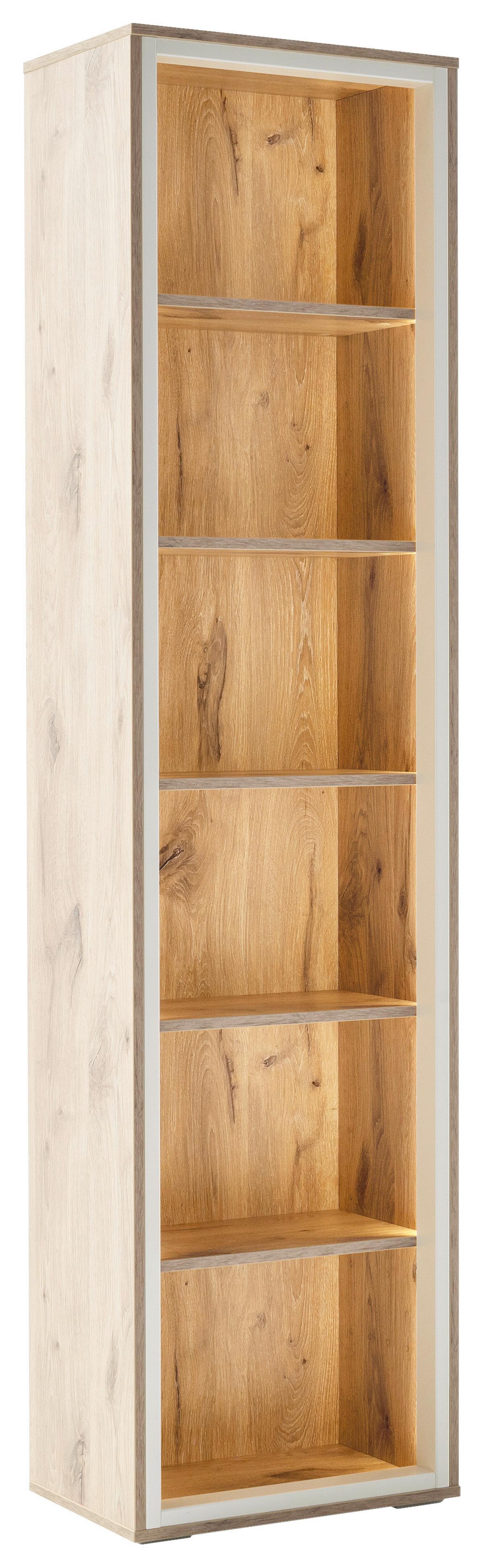 Regalelement Santerno Weiß/Eichefarben - Eichefarben/Weiß, KONVENTIONELL, Holzwerkstoff (50/197/32cm) - Mömax