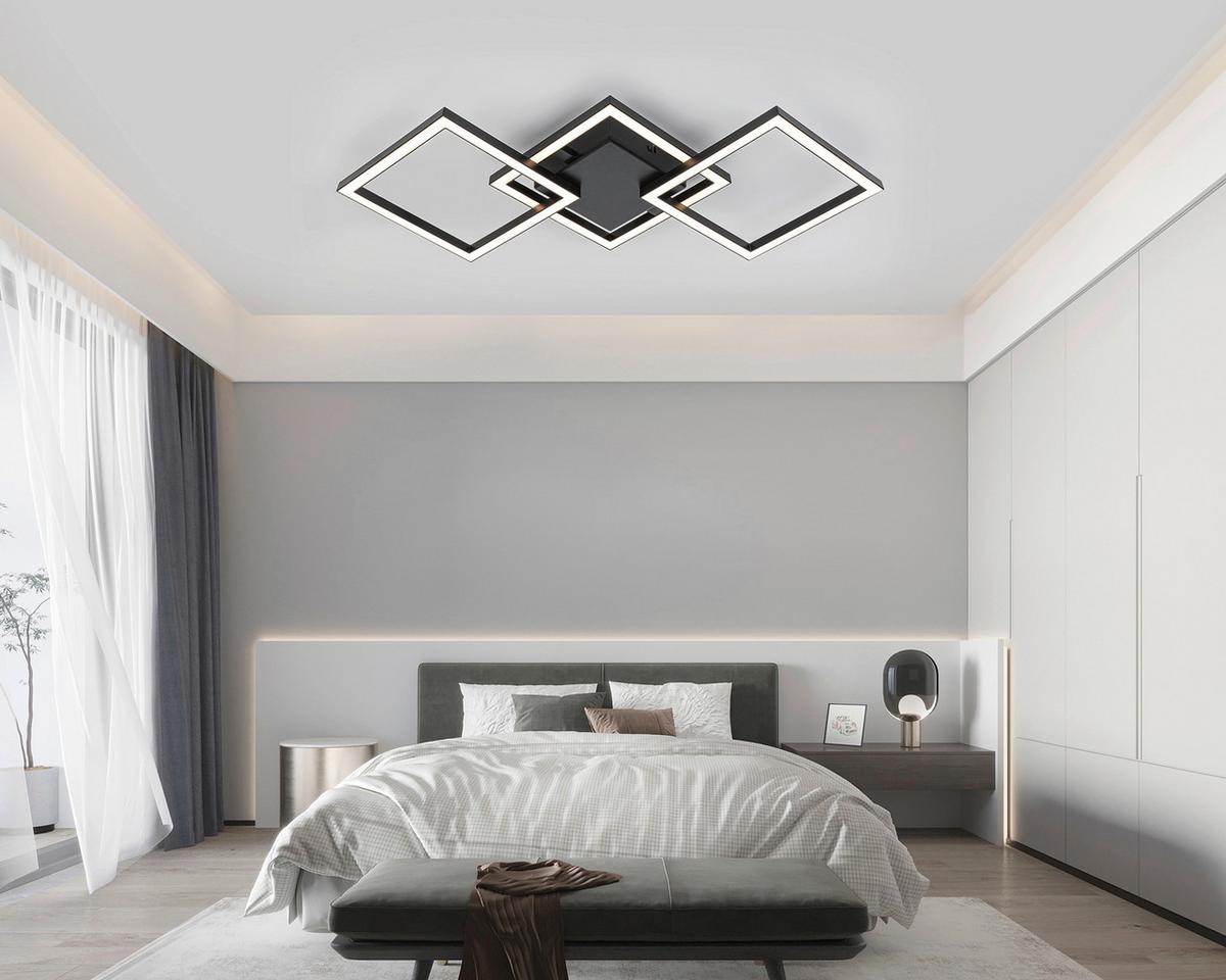 Led Mennyezeti Lámpa Rauta - fekete, Modern, műanyag (63/27,5/4,5cm) - Mömax