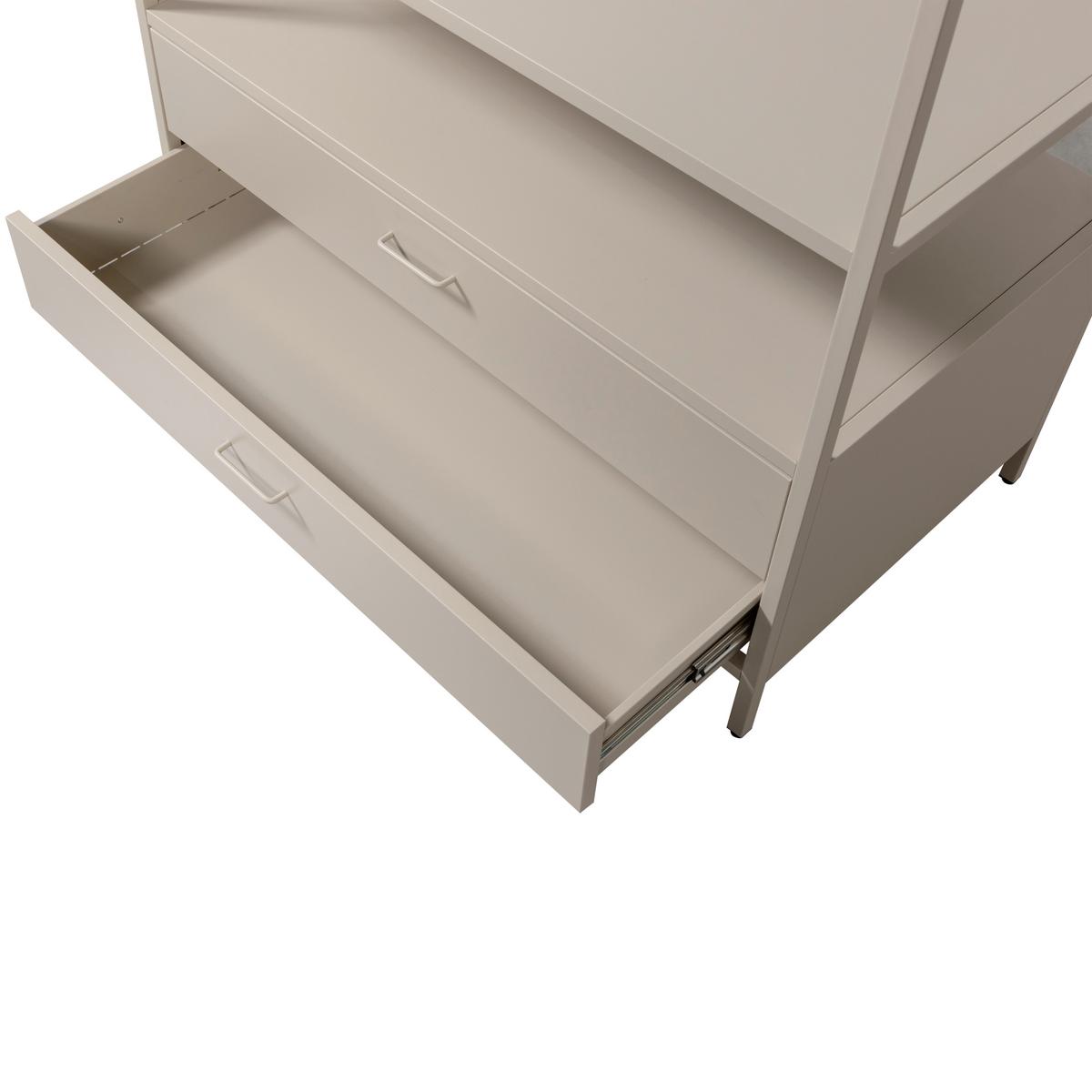 OFFENER KLEIDERSCHRANK Ferris Sandfarben B: 100cm - Sandfarben, Basics, Metall (100/185/54cm) - MID.YOU
