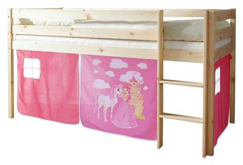 Spielbett Holz Malte ca. 90x200 cm Rosa - Pink/Naturfarben, Natur, Holz (90/200cm) - MID.YOU