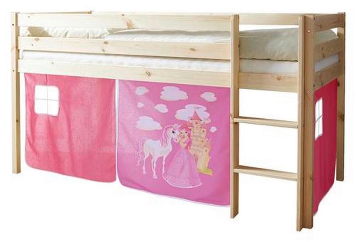 Spielbett Holz Malte ca. 90x200 cm Rosa - Pink/Naturfarben, Natur, Holz (90/200cm) - MID.YOU