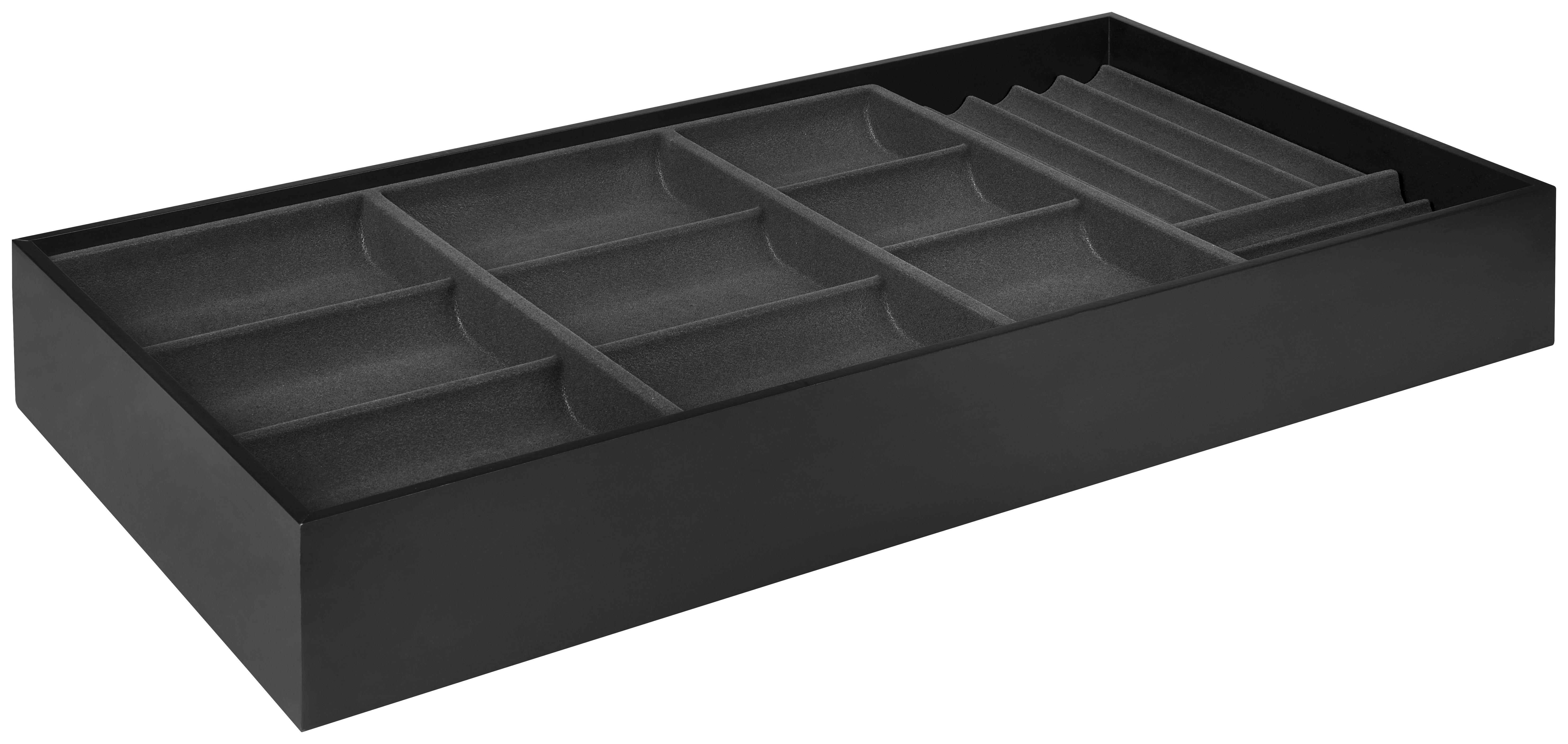 Schmuckbox Unit - L in Grau - Grau, KONVENTIONELL, Holzwerkstoff/Textil (79,5/43/10,5cm) - Premium Living