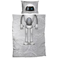 Ágyneműhuzat-garnitúra Robot - fehér/szürke, Design, textil (140/200cm)