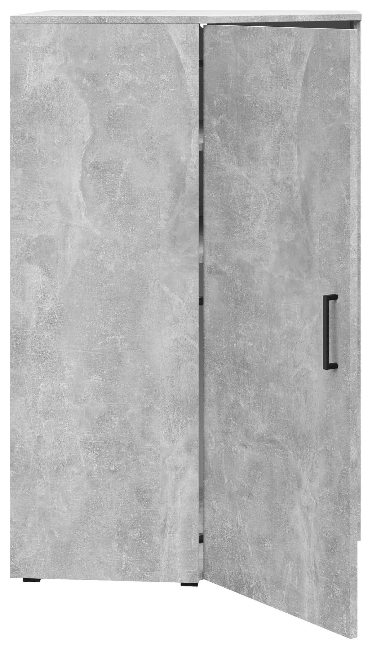 Eckkommode Multistauraum Grau - Schwarz/Grau, Modern, Holzwerkstoff/Kunststoff (71,5/115/71,5cm) - Premium Living