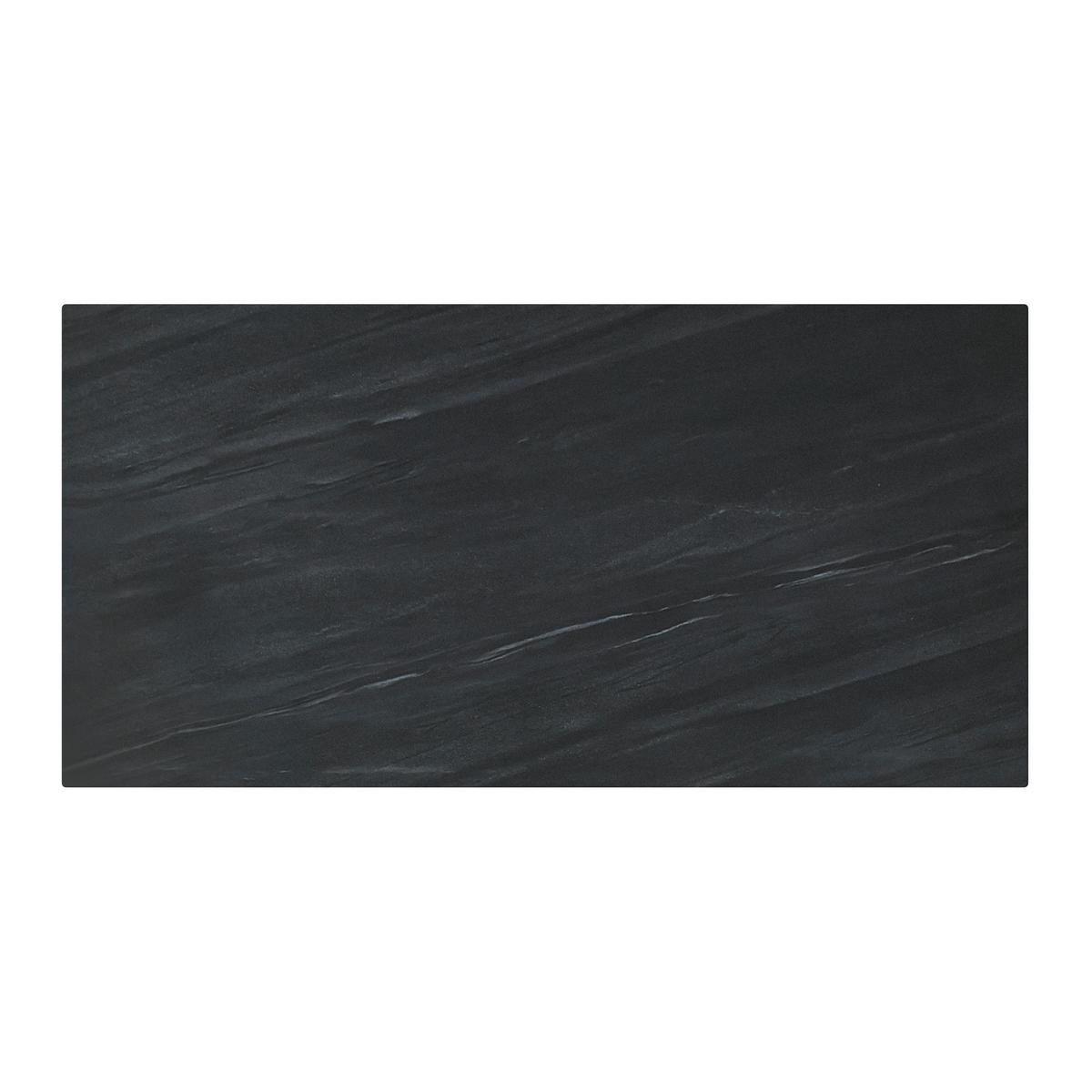 Esstisch Livan Dunkelgrau Keramik ca. 180x90x76 cm - Dunkelgrau/Schwarz, MODERN, Stein/Metall (180/76/90cm) - Bessagi Home