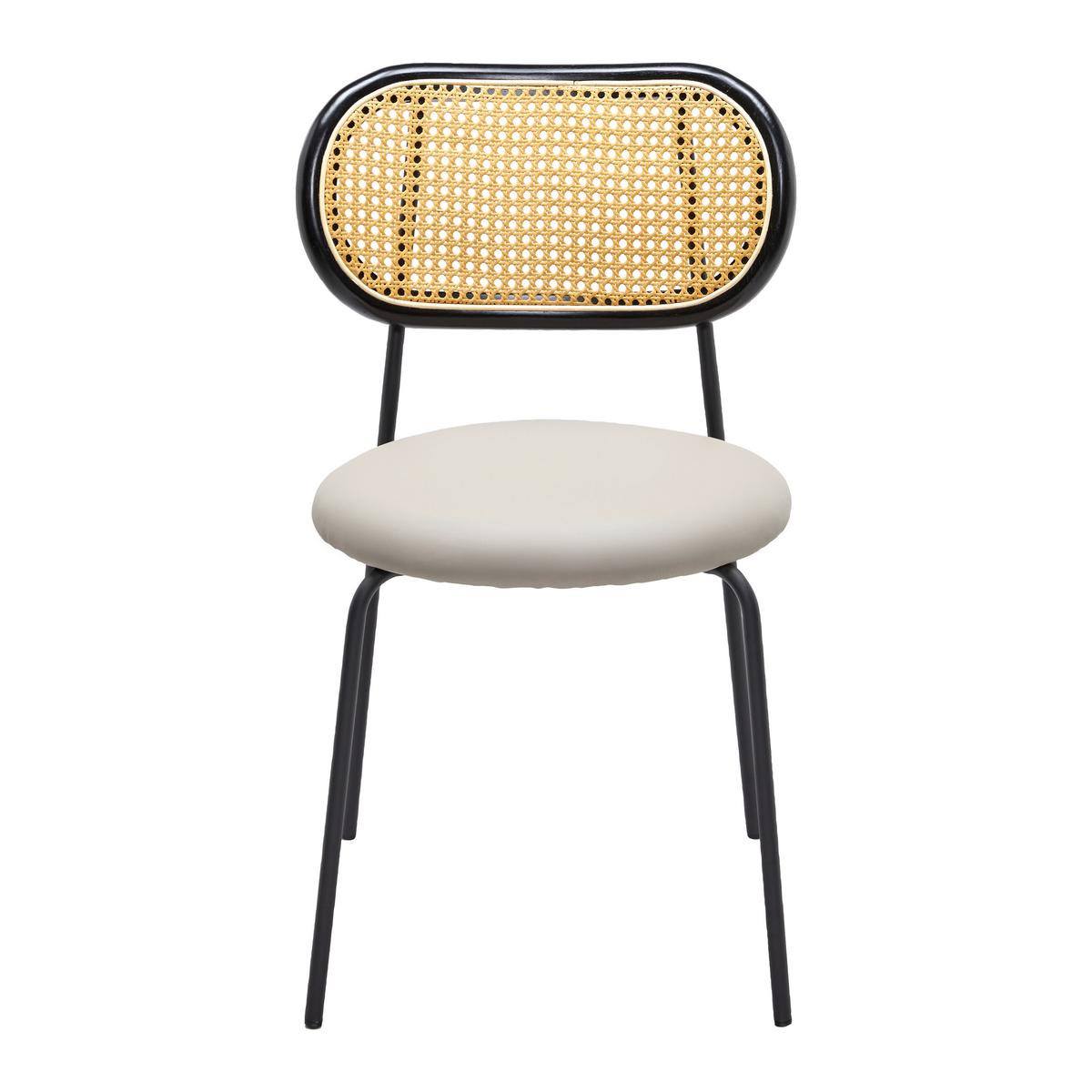 KRZESŁO CASA - czarny/taupe, Modern, metal/drewno (42/77/51cm) - Bessagi Home