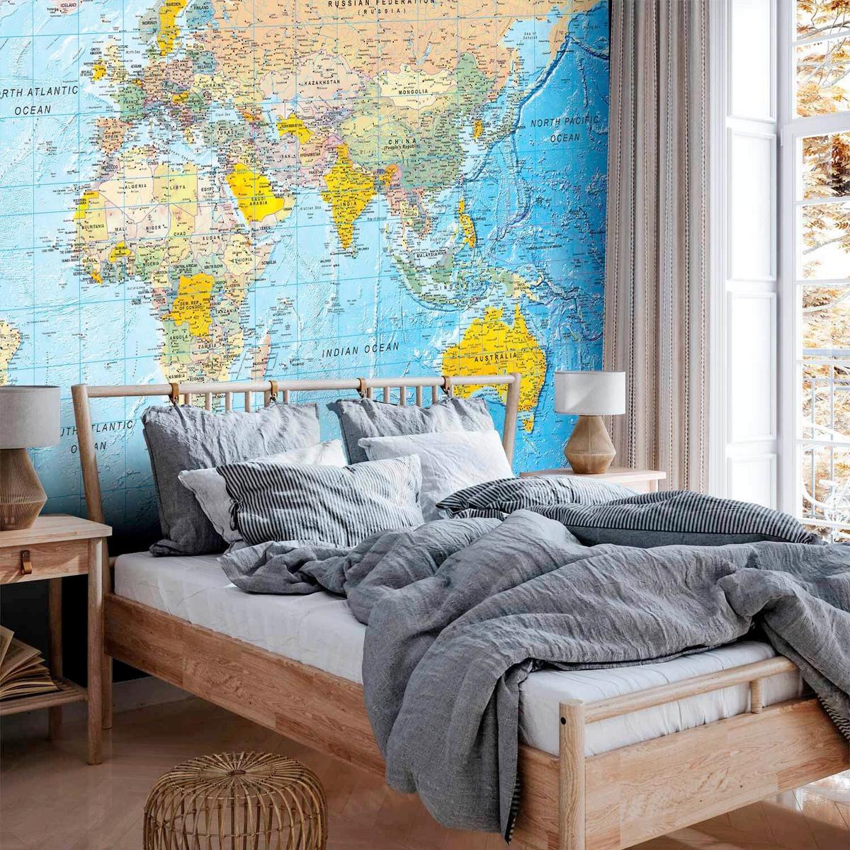 Fototapeta World Classic Map, 150x105cm - večbarvno, Trendi, tekstil (150/105cm) - artgeist