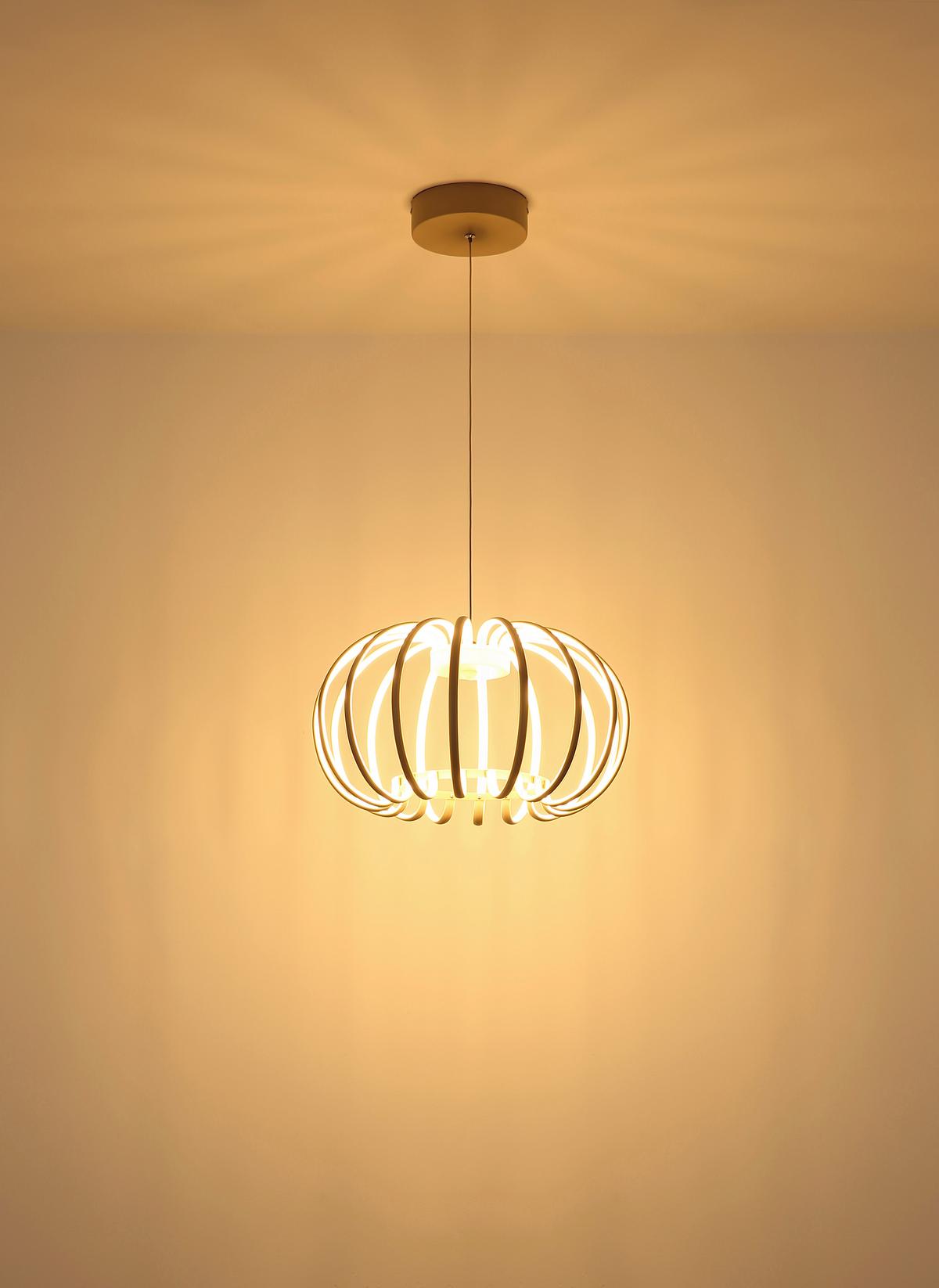 Led Függőlámpa 15946s Ribbon - homokszínű/fehér, Design, műanyag/fém (40/120cm) - Globo