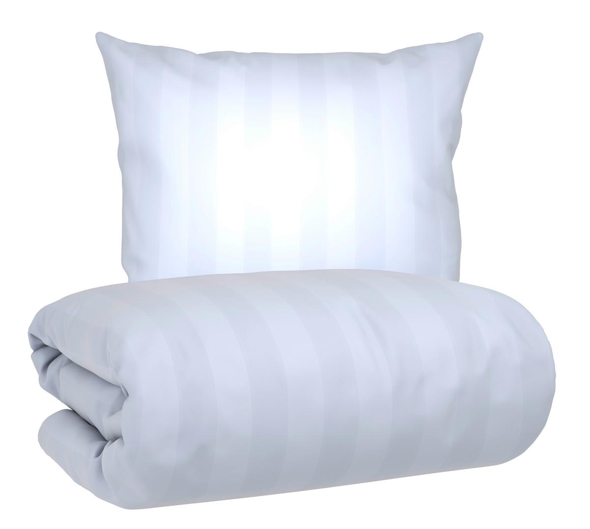 Bettwäsche Xenia Streif XL Weiß ca. 155x220cm - Weiß, MODERN, Textil (155/220cm) - Premium Living
