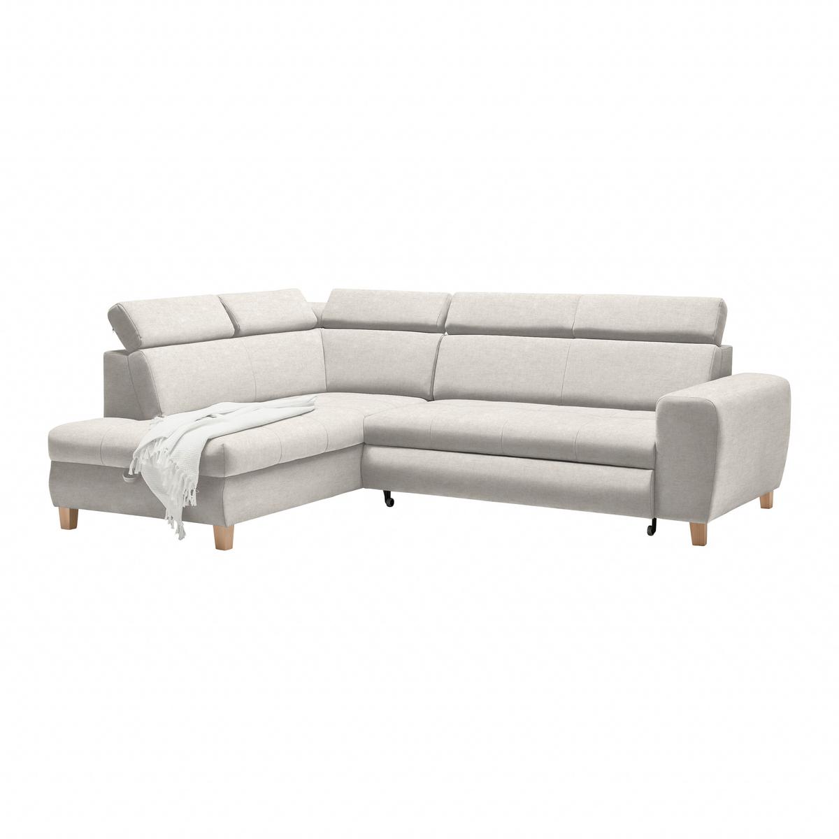 Ecksofa Lugo Creme - Creme, MODERN, Holz/Kunststoff (205/98/266cm) - Mömax
