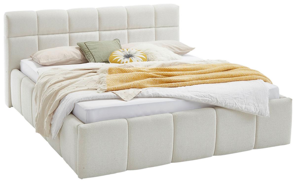 Polsterbett Ascona Creme ca. 200x200cm - Creme/Schwarz, KONVENTIONELL, Kunststoff/Textil (200/200cm) - Based