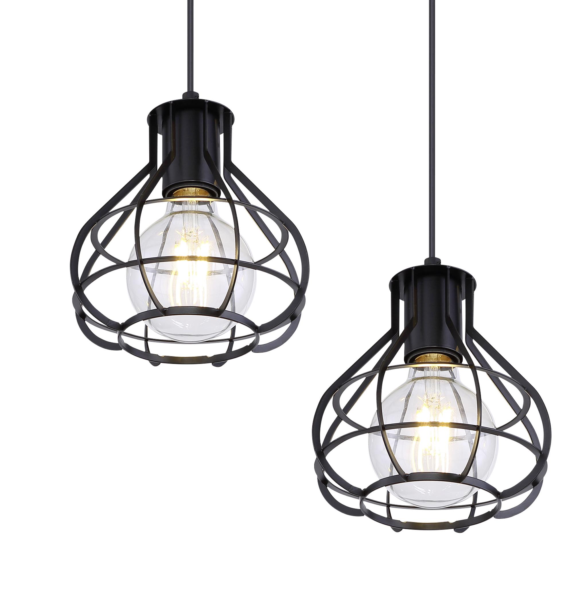 Deckenleuchte 15388-4D in Schwarz max. 60 Watt - Schwarz, Trend, Metall (80/18/100cm) - Globo
