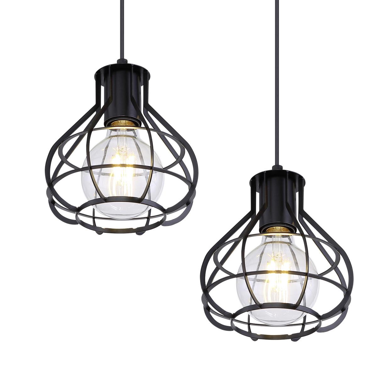 Deckenleuchte 15388-4D in Schwarz max. 60 Watt - Schwarz, Trend, Metall (80/18/100cm) - Globo
