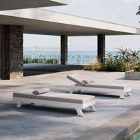 GARTENLIEGE SUSA - Hellgrau, Modern, Textil/Metall (200/64/40cm) - Bessagi Garden
