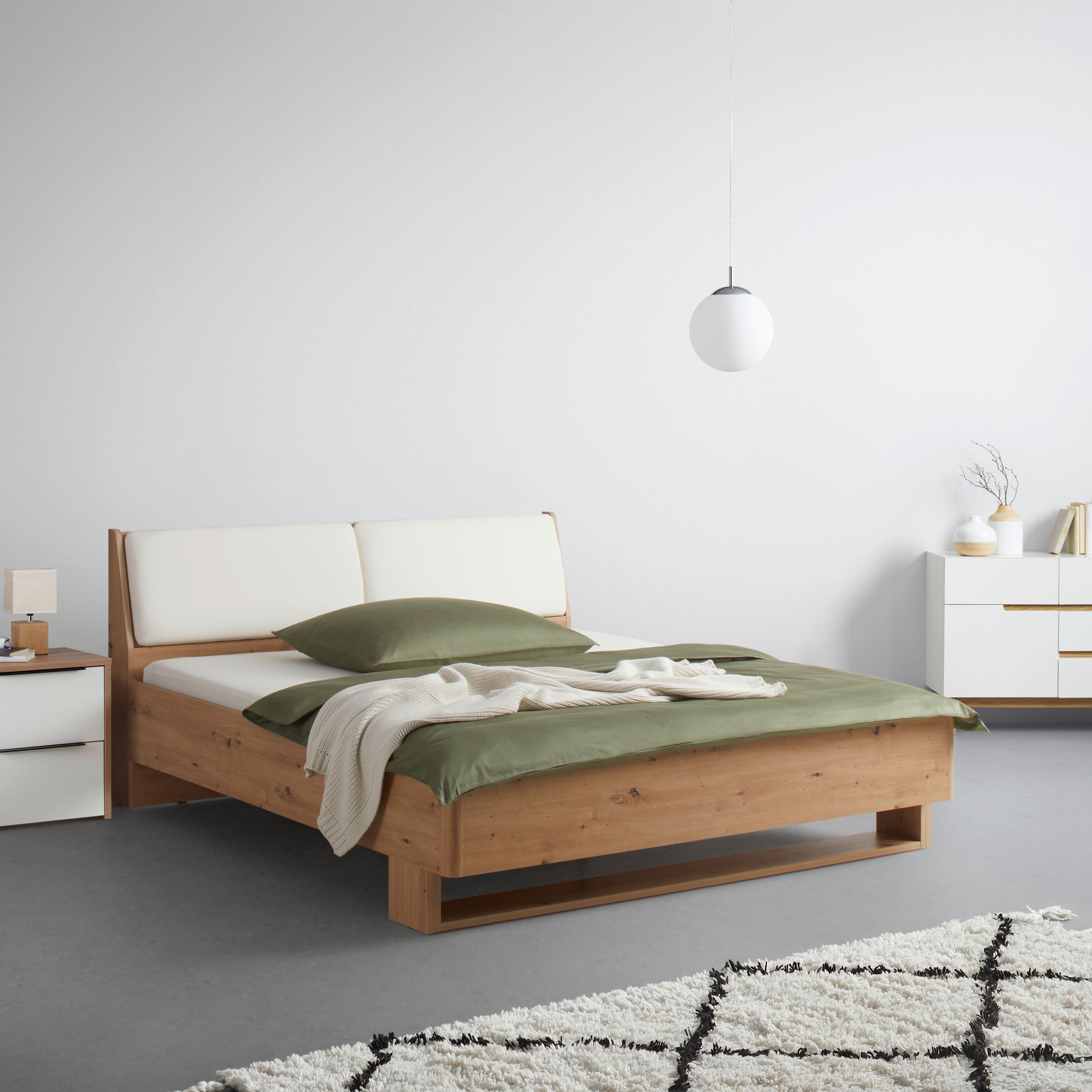 Bett in Eichefarben ca. 180x200cm - Weiss/Eiche Artisan, Konventionell, Holzwerkstoff/Kunststoff (186,4/95,5/221,8cm) - Mömax