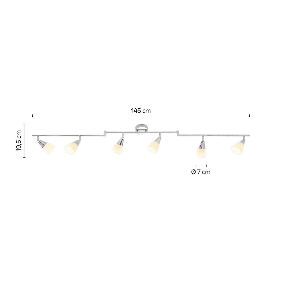 Strahler Tadeus max. 40 Watt - KONVENTIONELL, Glas/Metall (145/19,5/5cm) - Globo