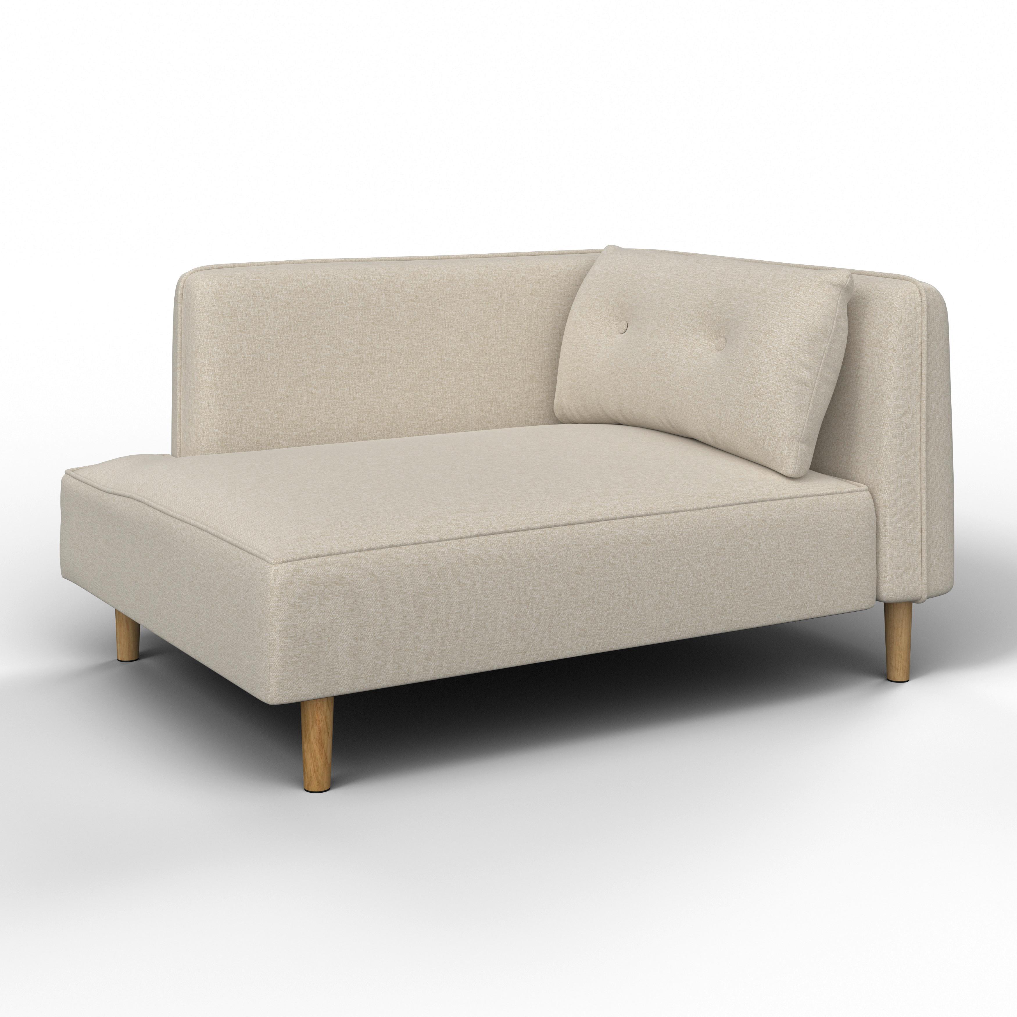RECAMIERE FANNY - gråbrun/naturfärgad, Modern, trä/textil (154/55/73cm) - Bessagi Home