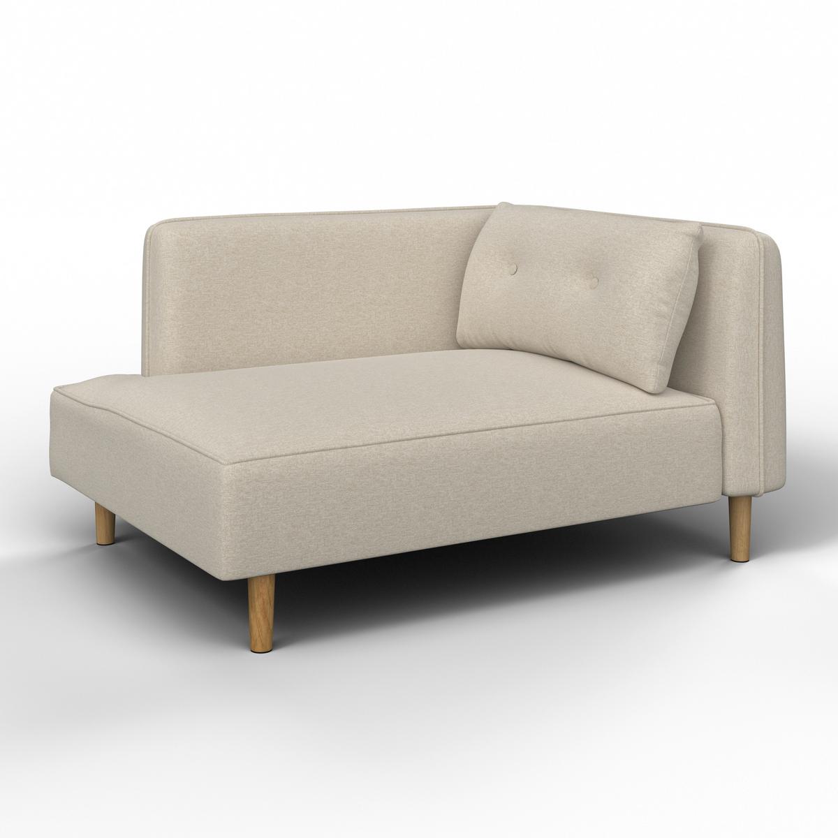 Sofa Fanny Beige Webstoff mit Hocker - Graubraun/Naturfarben, MODERN, Holz/Textil (154/55/73cm) - Bessagi Home