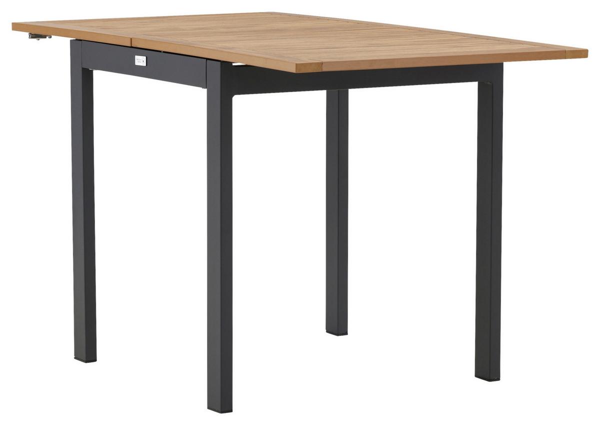 Balkontisch Diego klappbar ca. 70x70 cm Holz/Schwarz - Schwarz/Braun, KONVENTIONELL, Holz/Metall (70/70/75cm) - Gardenson