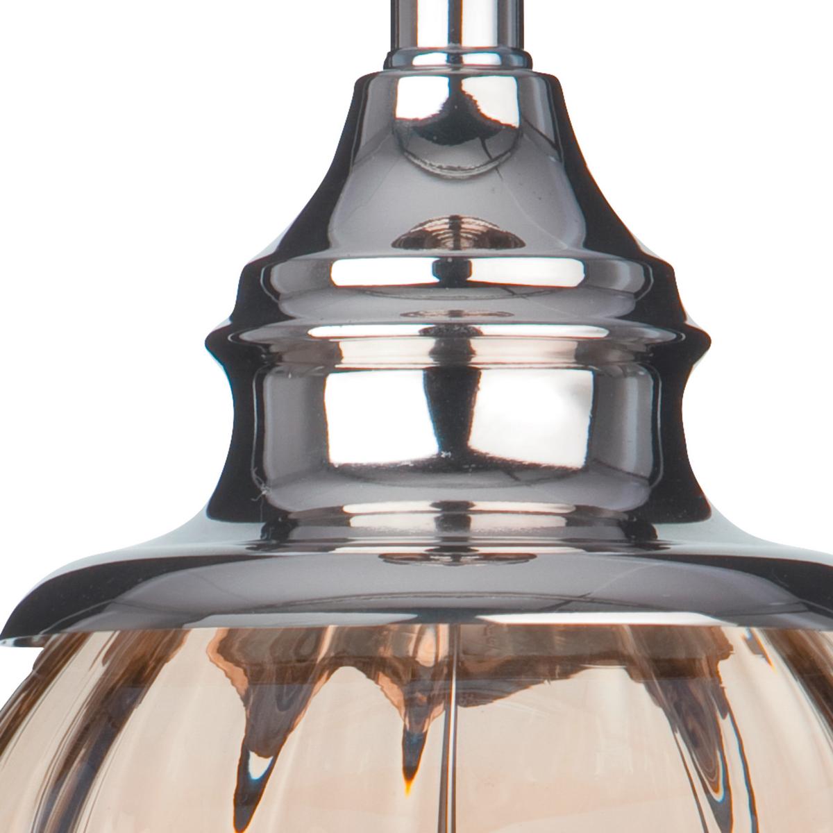 Asztali Lámpa Eu3721am Greyson - krómszínű/barna, Design, üveg/textil (38/68cm)