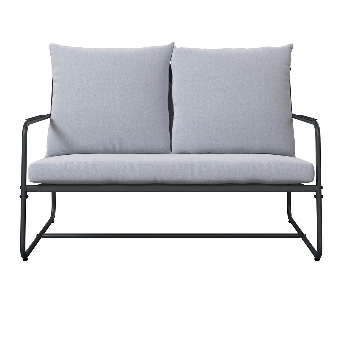 Gartenset Koni Hellgrau/Dunkelgrau, 5-teilig - Dunkelgrau/Hellgrau, Basics, Textil/Metall