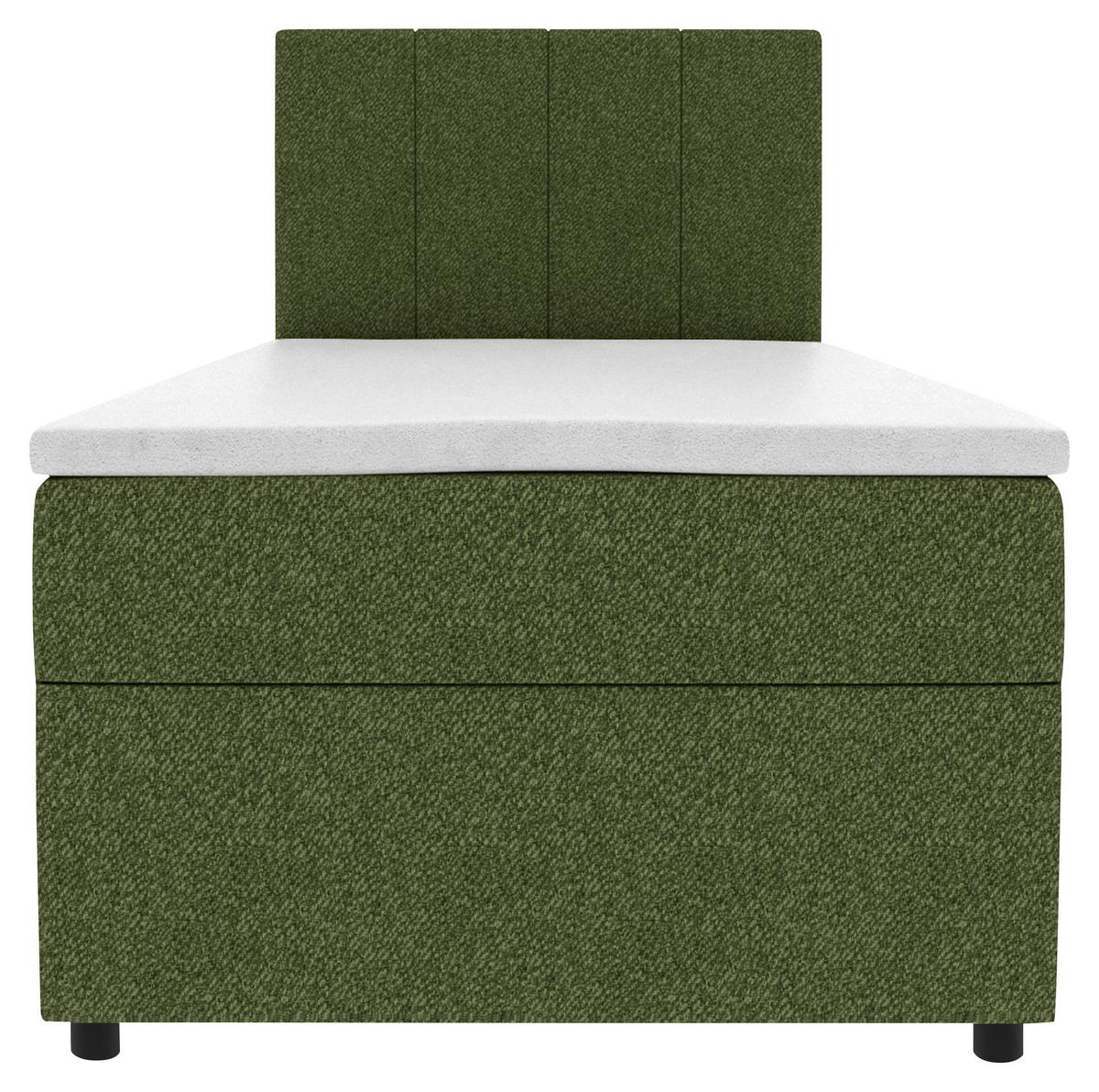 Boxbett Odin Dunkelgrün ca. 90x200cm - Dunkelgrün/Schwarz, KONVENTIONELL, Kunststoff/Textil (90/200cm) - Based