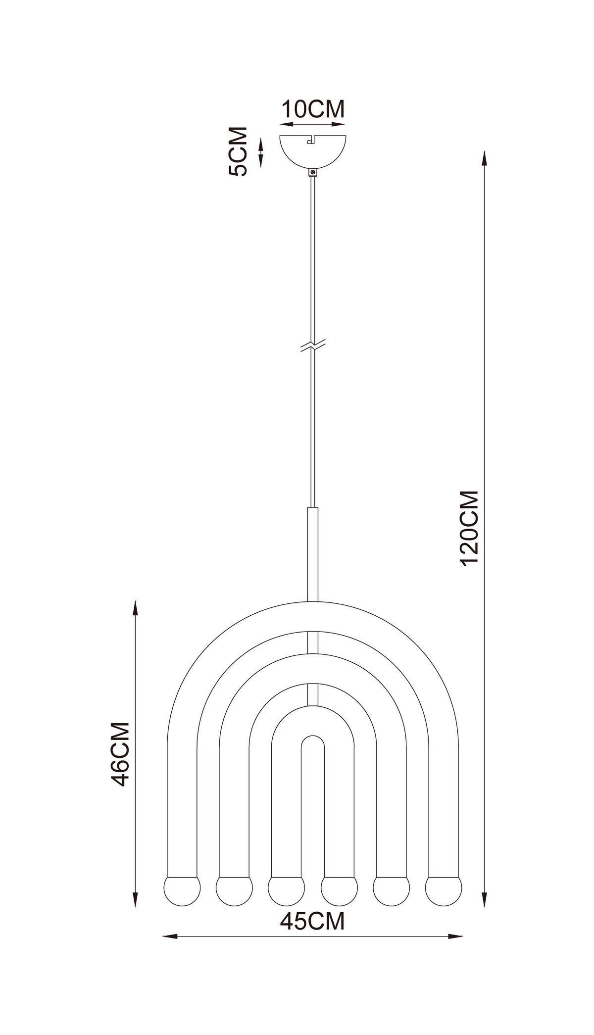LAMPA WISZĄCA KEKE - czerwony/kremowy, Design, metal (45/35/120cm) - Collett's Monde