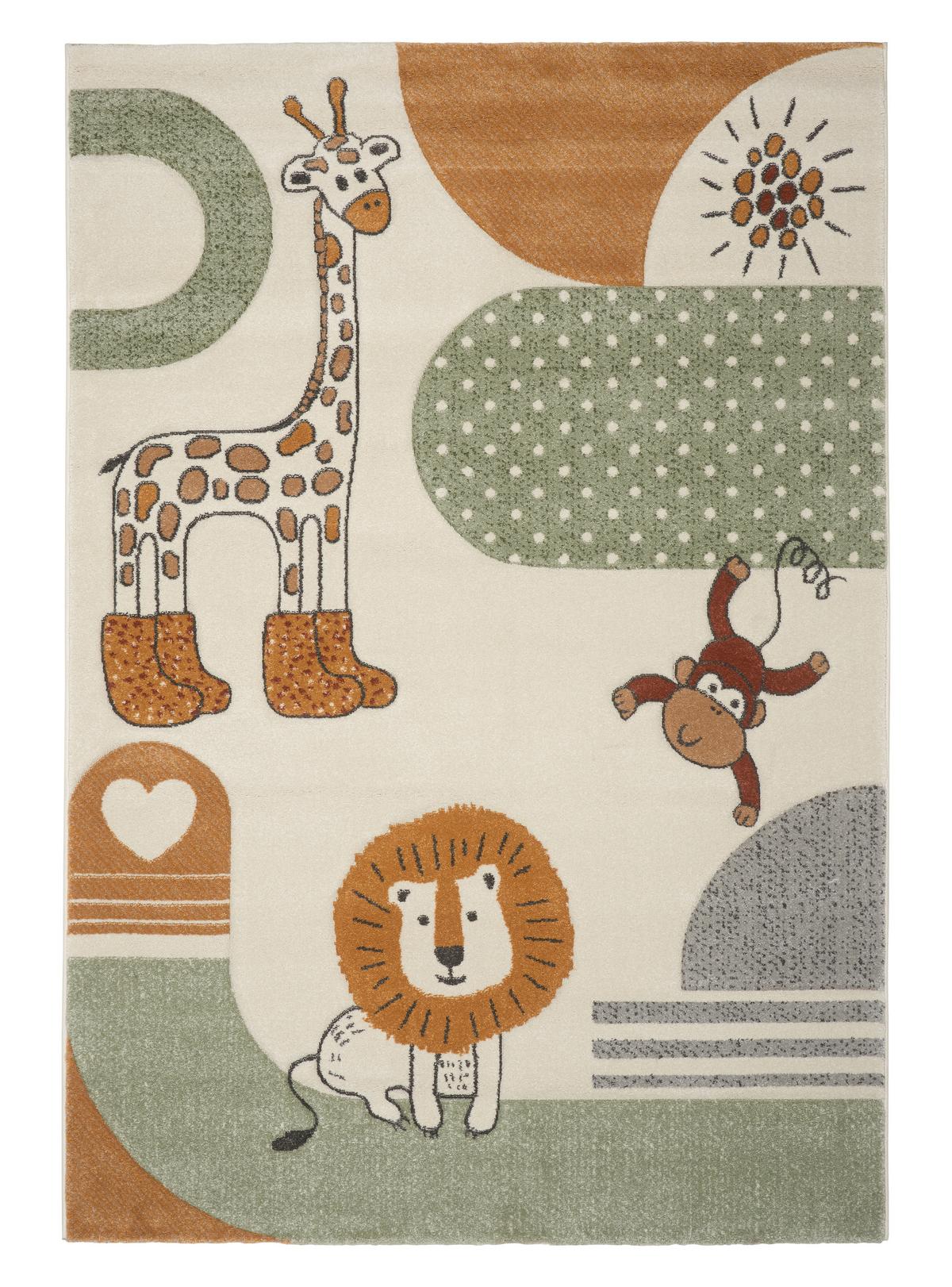 Kinderteppich Safari 2 Multicolor ca. 160x230cm - Multicolor, Modern, Textil (160/230cm) - Mömax