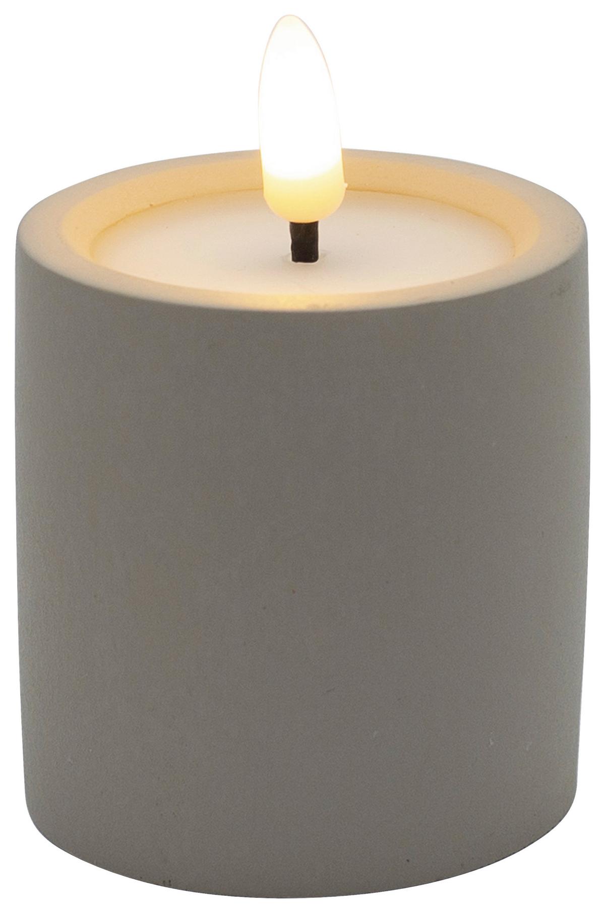 LED-Kerze Karen Grau - Grau, Modern, Naturmaterialien/Kunststoff (6/6,5cm) - Mömax